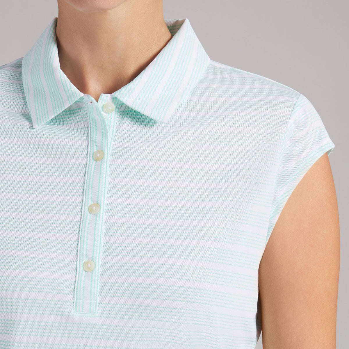 Women's Pique YD Stripe Cap Sleeve Golf Polo | Puma Golf Classic