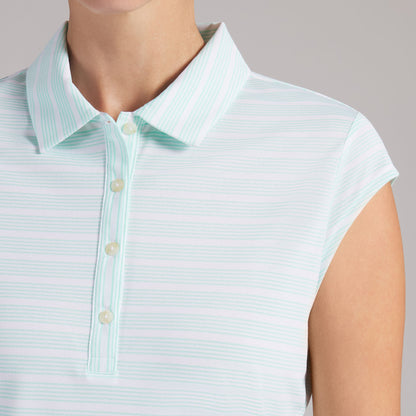 Women's Pique YD Stripe Cap Sleeve Golf Polo | Puma Golf Classic