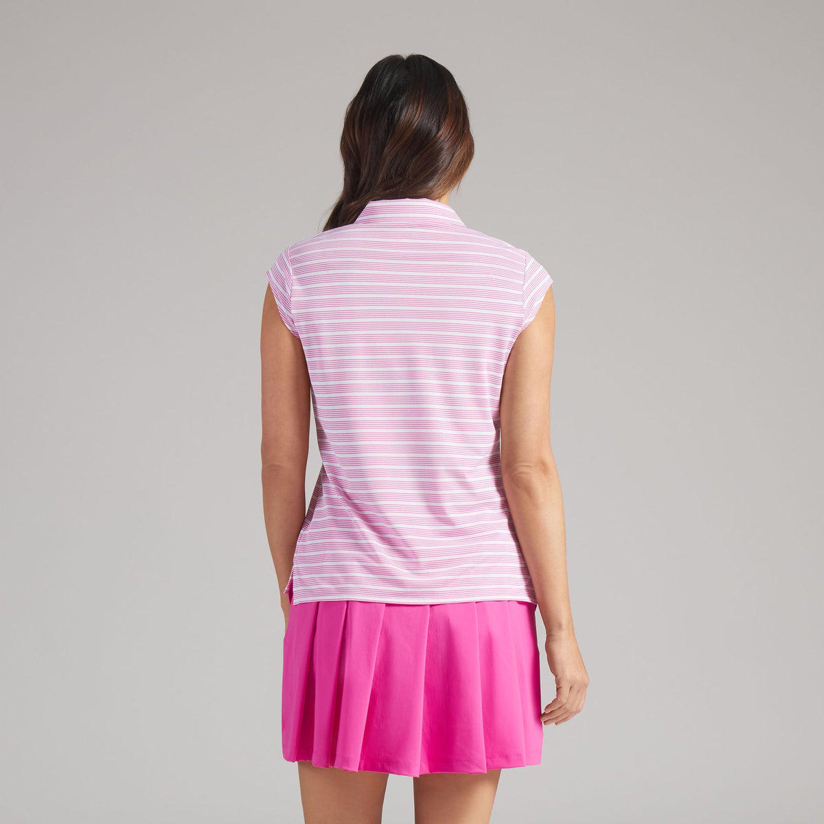 Women's Pique YD Stripe Cap Sleeve Golf Polo | Puma Golf Classic