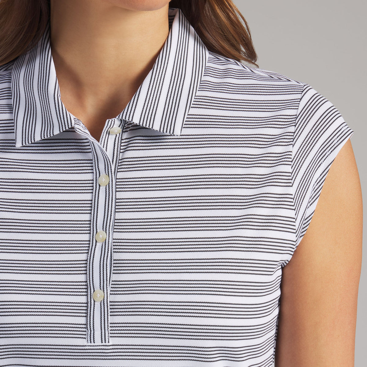 Women's Pique YD Stripe Cap Sleeve Golf Polo | Puma Golf Classic