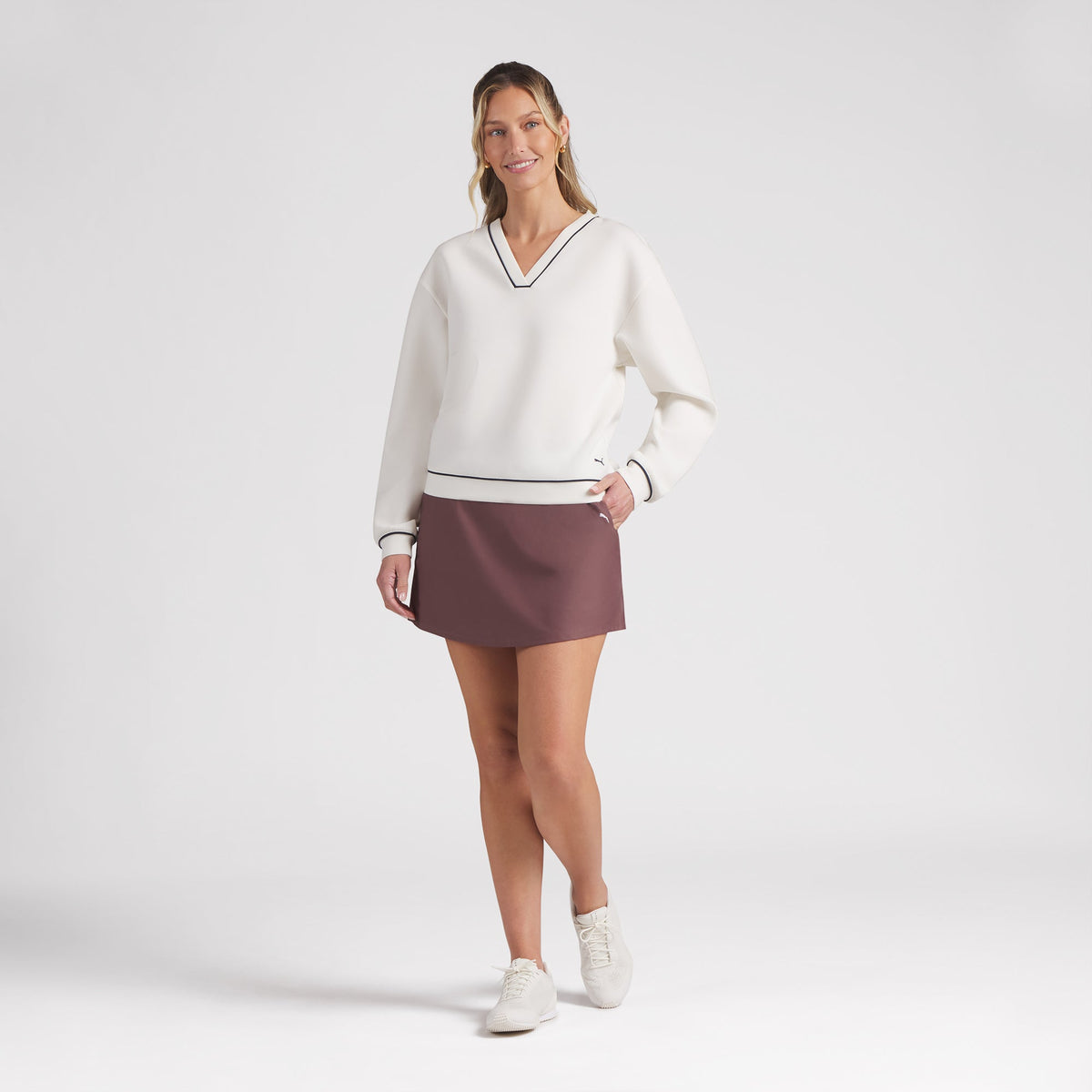 Women's CLOUDSPUN Fleece V-Neck Golf Sweater | Puma Golf Sale