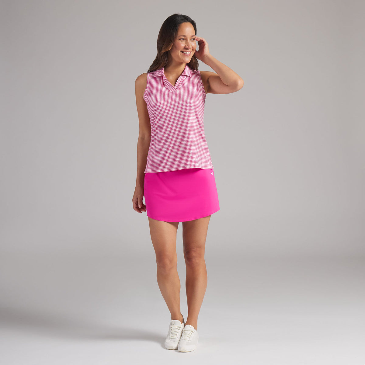 Women's CLOUDSPUN Mono Check Sleeveless Golf Polo | Puma Golf Hot Sale