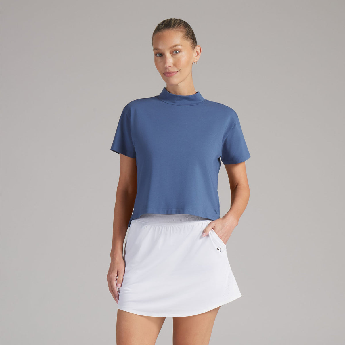 Women's Charlotte Modalon Mock Neck Golf Polo | Puma Golf Featured