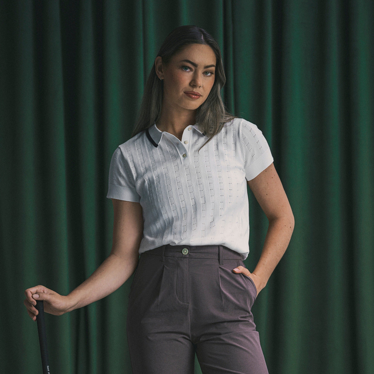 Women's AP Pointelle Golf Polo | Puma Golf Smart Buy