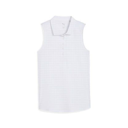 Women's Houndstooth Sleeveless Golf Polo | Puma Golf Special Offer