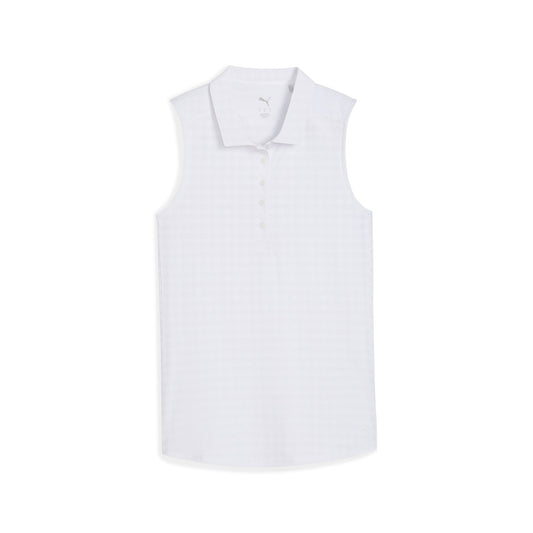 Women's Houndstooth Sleeveless Golf Polo | Puma Golf Special Offer